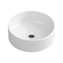 Small Bathroom Sink - 14 Inch Round Above Counter Porcelain Ceramic