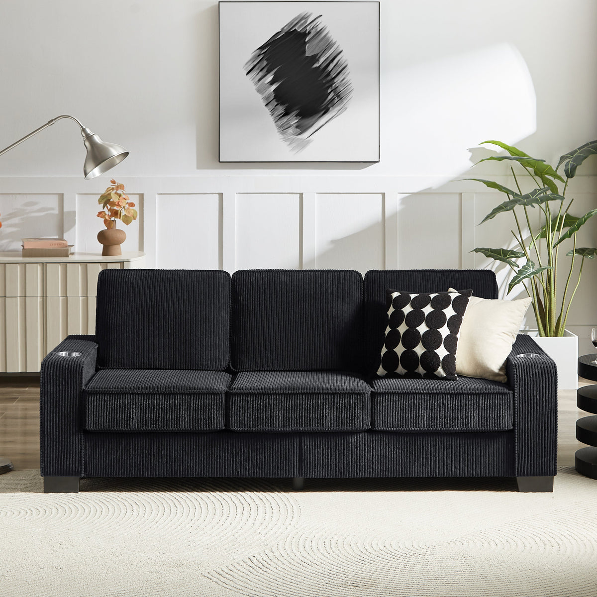 Modern Corduroy 3-Seater Sofa, photo 6 of 11