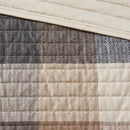 6 Piece Printed Herringbone Quilt Set with Throw Pillows