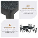 Topmax - Rustic Extendable Dining Table Set With Removable Leaf, 6 Upholstered Armless Dining Chairs And 2 Padded Arm Chairs, 9 Pieces by HouseOfZazla
