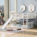 Full Over Full Bunk Bed With Ladder With Slide - White by HouseOfZazla