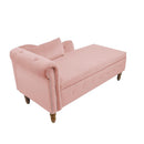 Chaise Lounge Indoor, Lounge Chair For Bedroom With Storage & Pillow, Modern Upholstered Rolled Arm Chase Lounge For Sleeping With Nailhead Trim For Living Room Bedroom Office by Unique Piece Furniture
