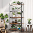 5 Tier Bookshelf Unit With Accents For Living Room - Black / Brown by HouseOfZazla