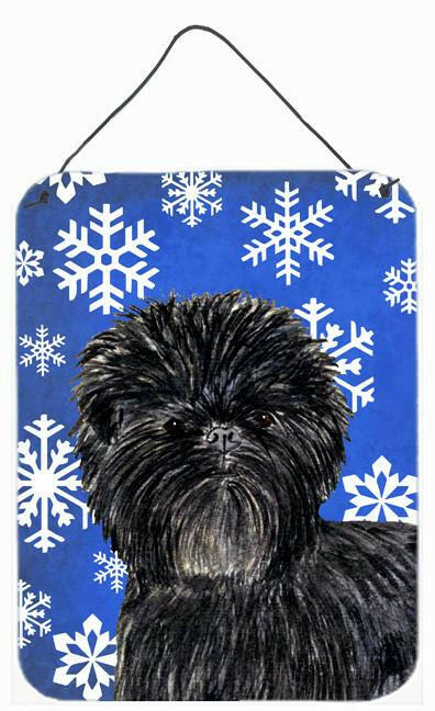 Affenpinscher Winter Snowflakes Holiday Wall or Door Hanging Prints