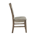 Dining Side Chair Set With Cushioned Back And Seat (Set of 2) - Weathered Gray / Natural