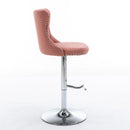 Swivel Barstools Adjusatble Seat Height From 25-33", Modern Upholstered Base Bar Stools With Backs Comfortable Tufted For Home Pub And Kitchen Island (Set of 2)