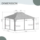 12' x 14' Hardtop Aluminum Outdoor Gazebo by HouseOfZazla
