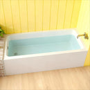 Alcove Soaking Bathtub With Skirt - Back-To-Wall Design, Compact - Glossy White by HouseOfZazla