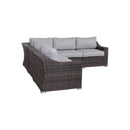 Contemporary Outdoor Rattan Wicker Sectional Seating Group With Cushions by HouseOfZazla