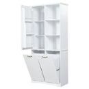 Freestanding Tall Storage Cabinet With 2 Tilt-Out Hampers by HouseOfZazla