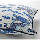 GobekUsa Indigo Blue Dragon Velvet Pillow Cover 60x60cm Eclectic Style Home Decor