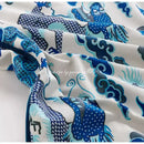 GobekUsa Indigo Blue Dragon Velvet Pillow Cover 60x60cm Eclectic Style Home Decor