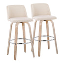 Toriano - Contemporary Fixed Height Barstool With Swivel & Round Footrest (Set of 2) by HouseOfZazla