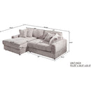 Modern CorduroyCorner sofa Sleeper Sofa Couch With Comfy Deep Seat& 6 Pillows
