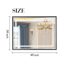 LED Bathroom Beveled Mirror, 3000 - 6000K Gradient Front And Backlit LED Mirror For Bathroom, 3 Colors Dimmable, Ip54 Enhanced Anti Fog