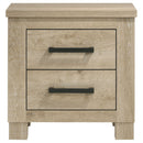 Sansome - 2 Drawer Nightstand Bedside Table - Oak
