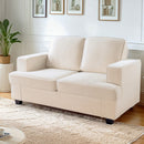 Modern Loveseat, Comfortable 2 Seater Couch With Deep Seating, Loose Back Cushions, Wide Arms by HouseOfZazla