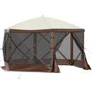 Camping Gazebo Tent, 10'x10', 6-Sided Pop-up Canopy Screen Tent by HouseOfZazla