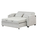 Pull Out Loveseat Sofa With Adjsutable Backrest, 2 Pillows, Cup Holders, USB Ports For Living Room by HouseOfZazla
