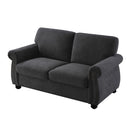 Soft Loveseat, Upholstered 2 Seater Couch, Loose Back Cushions And Turned Legs by HouseOfZazla