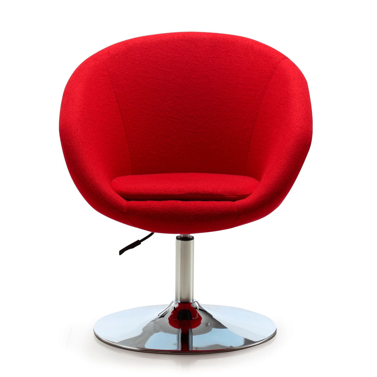 Upholstered Swivel Lounge Chair With Adjustable Height - Red, photo 6 of 6