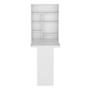 Wall Foldable Table With Multiple Shelves - White by HouseOfZazla