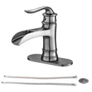 Waterfall Spout Bathroom Faucet With Single Handle And Pop Up Drain - Brushed Nickel by HouseOfZazla