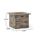 Classic Design Square Fire Pit With Top And 40,000 Btu Heat Output - Stone Gray by HouseOfZazla