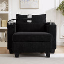 Convertible Chaise Lounge Sofa Chair With USB Ports, Cup Holders, Phone Holder And Storage by Unique Piece Furniture