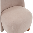 Modern Low Back Accent Chair, Upholstered Armless Living Room Chairs, Round Pine Wood Feet, for Small Living Spaces, Living Room, Bedroom, Balcony, Office, Reading Nook, Khaki