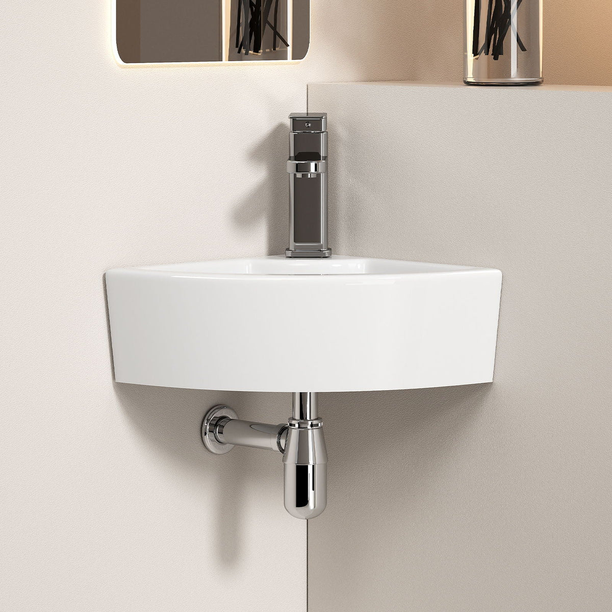 Triangle Corner Sink For Bathroom - Milk White, photo 8 of 8
