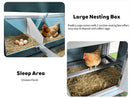 141" Large Wooden Chicken Coop with Nesting Box and Wire Fence by HouseOfZazla