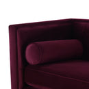 Jack 84" Modern Tuxedo Tufted Sofa, Burgundy Velvet