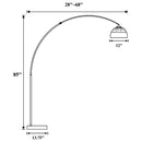 Krester - Dome Shade Arc Floor Lamp - Chrome