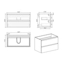 Alice - Bathroom Vanity Wall Mounted With Sink, Large Storage Floating Bathroom Vanity For Modern Bathroom, One-Piece Sink Basin Without Drain And Faucet