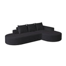 Modern Curved Sofa, L-Shaped Modular Sectional Set With 3 Pillows by HouseOfZazla