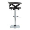 Gardenia - Contemporary Adjustable Barstool & Swivel, Rounded T Footrest (Set of 2) by HouseOfZazla