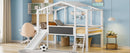 Loft House Bed With Ladder And Slide, With board And Light Strip On The Roof by HouseOfZazla