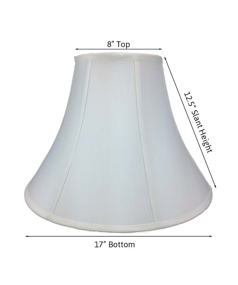 17"W x 13"H White Bell Shantung Shade