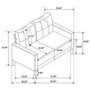 Harvey - Tufted Loveseat With Track Arm Design