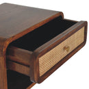 Wall Mounted Open Woven Bedside Table - Chestnut by Unique Piece Furniture