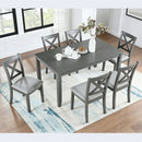 6 Pieces Kitchen Dining Set, Rectangular Wooden Dining Table With 4 Chairs And A Bench by Unique Piece Furniture