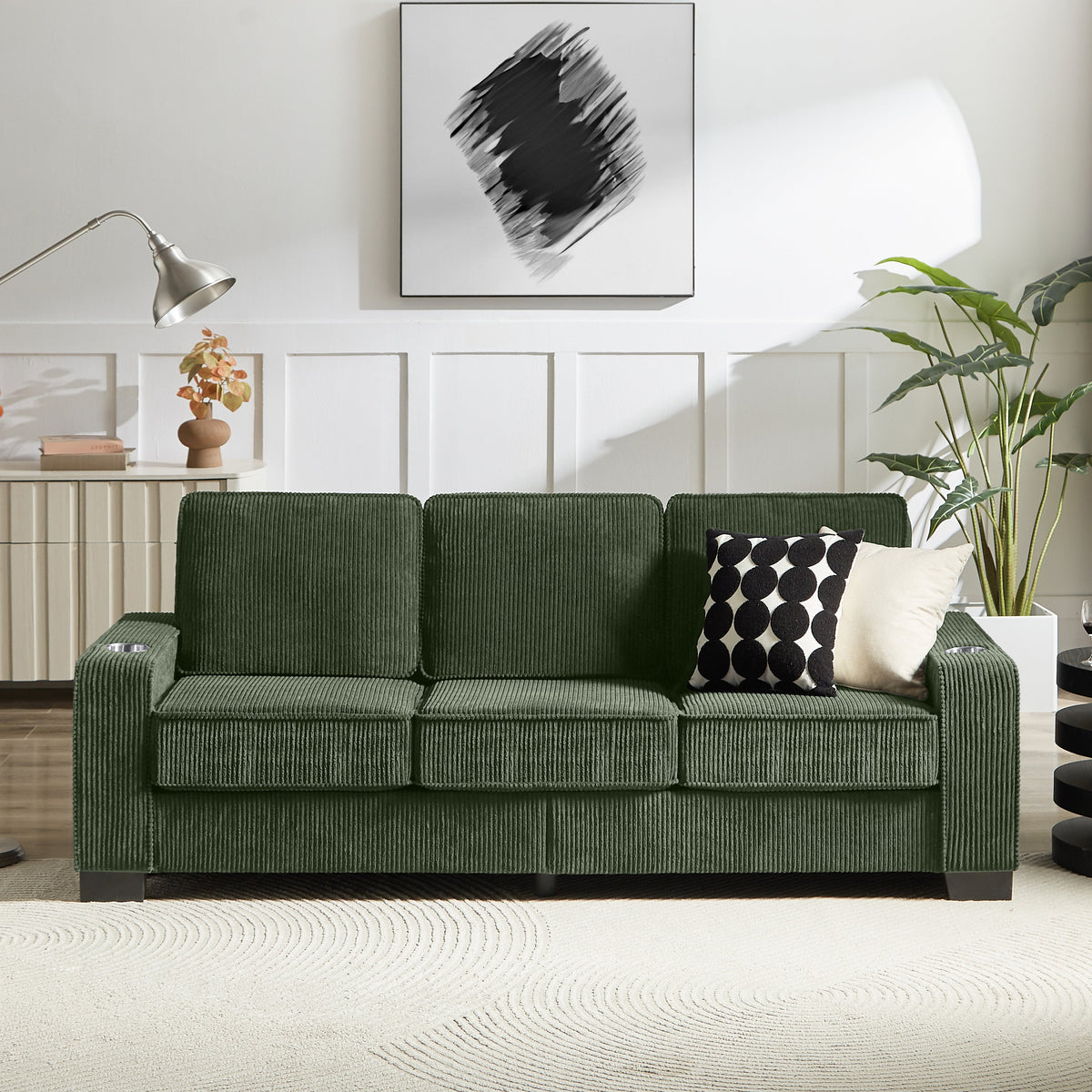 Modern Corduroy 3-Seater Sofa, photo 5 of 11