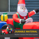 Outsunny 9ft Christmas Inflatable Santa Claus Trailer