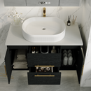 39.4 in Modern Floating Bathroom Vanity with Ceramic Sink
