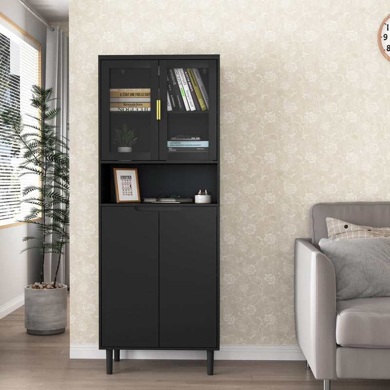 Tempered Glass Door Tall Storage Bookcase, photo 2 of 10