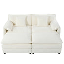 Modern Comfy Deep Seat Modular Sectional Sofa Cloud Couch With Ottoman by HouseOfZazla
