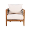 Outdoor Tub Design Armchair with Woven Rope and Acacia Wood by HouseOfZazla