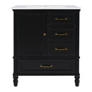 30" Bathroom Vanity With Sink, 3 Drawers, Adjustable Feet by HouseOfZazla