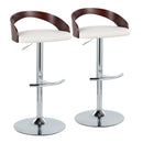 Grotto - Contemporary Adjustable Barstool & Swivel With Rounded T Footrest (Set of 2) by HouseOfZazla